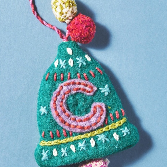 Anthropologie Snow Day Monogram Christmas Tree Ornament Letter C - Picture 1 of 5